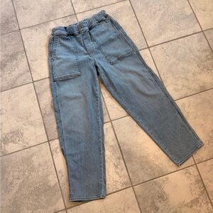 Madewell Women’s Light Blue Denim Utility Jeans with Elastic Waist